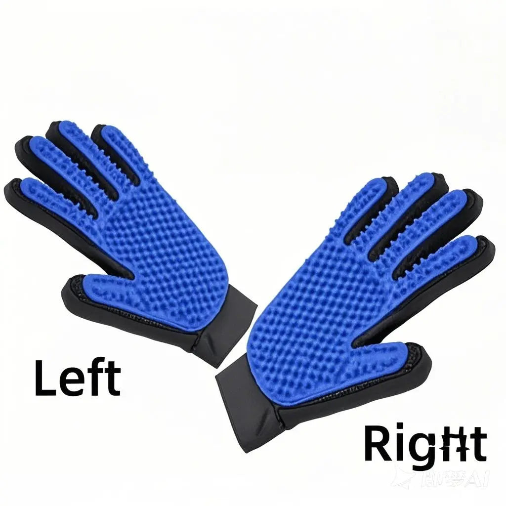 Deshedding grooming glove for dogs and cats
